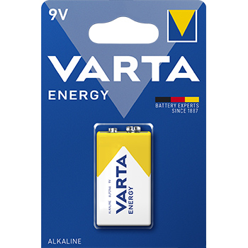 Pilhas 6LR61 Alcalinas 9V 530mAh Varta Energy 1un