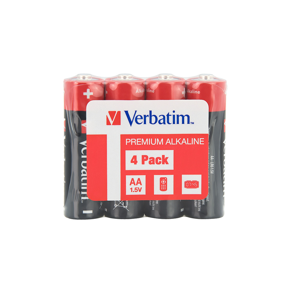 Pilhas AA LR6 Alcalinas 1.5V 2900mAh Verbatim 49501 4un