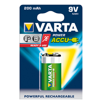 Pilhas Recarregáveis 9V 200mAh Varta 1un