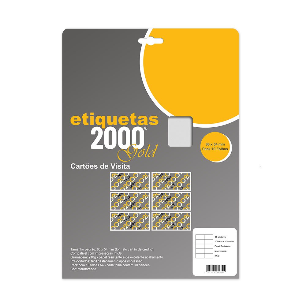 Cartões Visita 86x54mm 210g InkJet 10Fls Marmoreado 100un