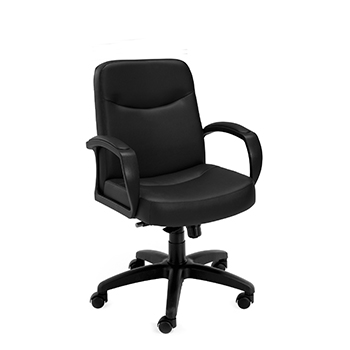 Cadeira Operativa Giratória Média Semi-Pele Manager Preto