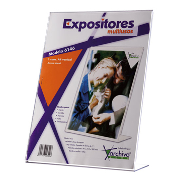 Expositor Porta Precos Acrilico 1 Face A4 em L