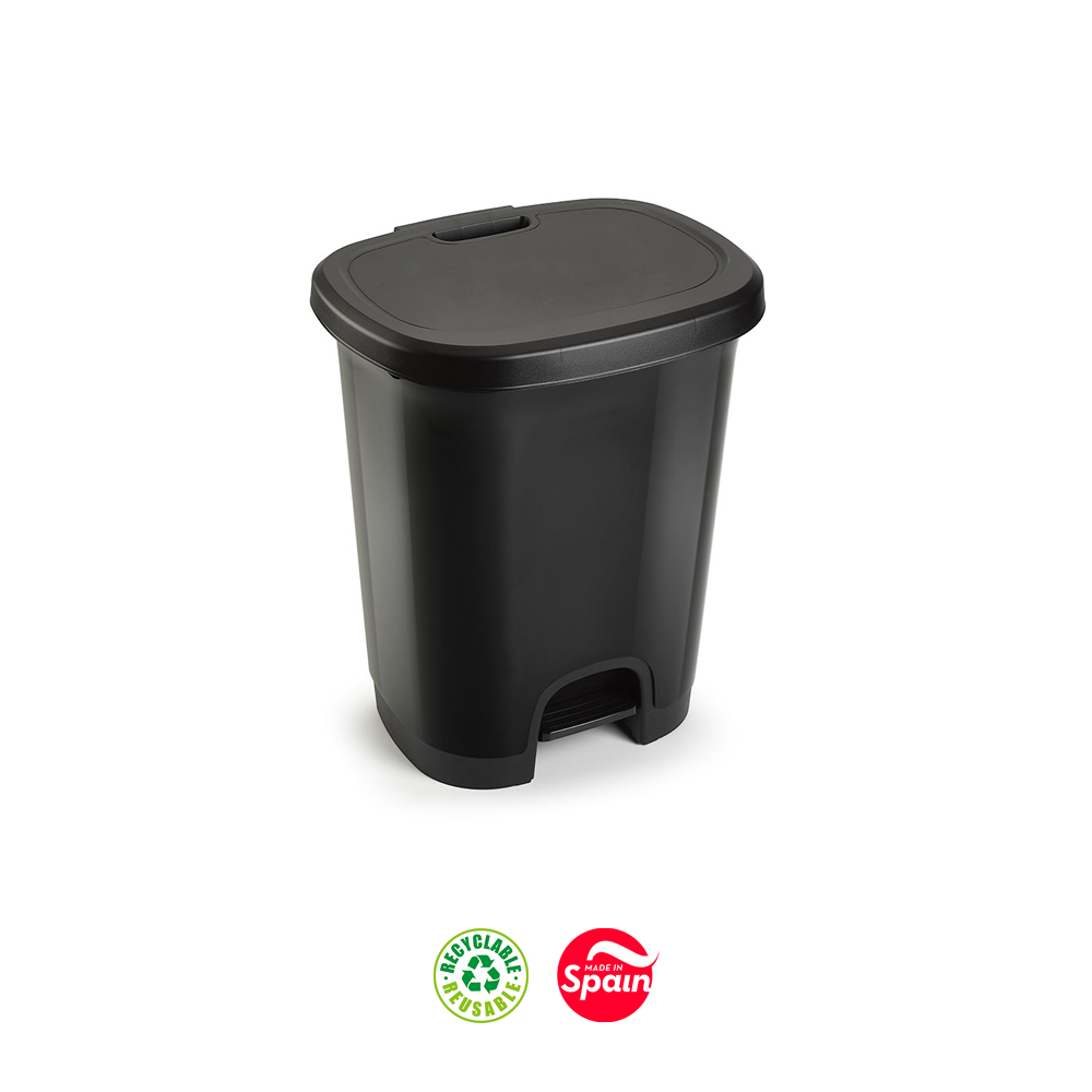 Contentor 27L Preto com Pedal