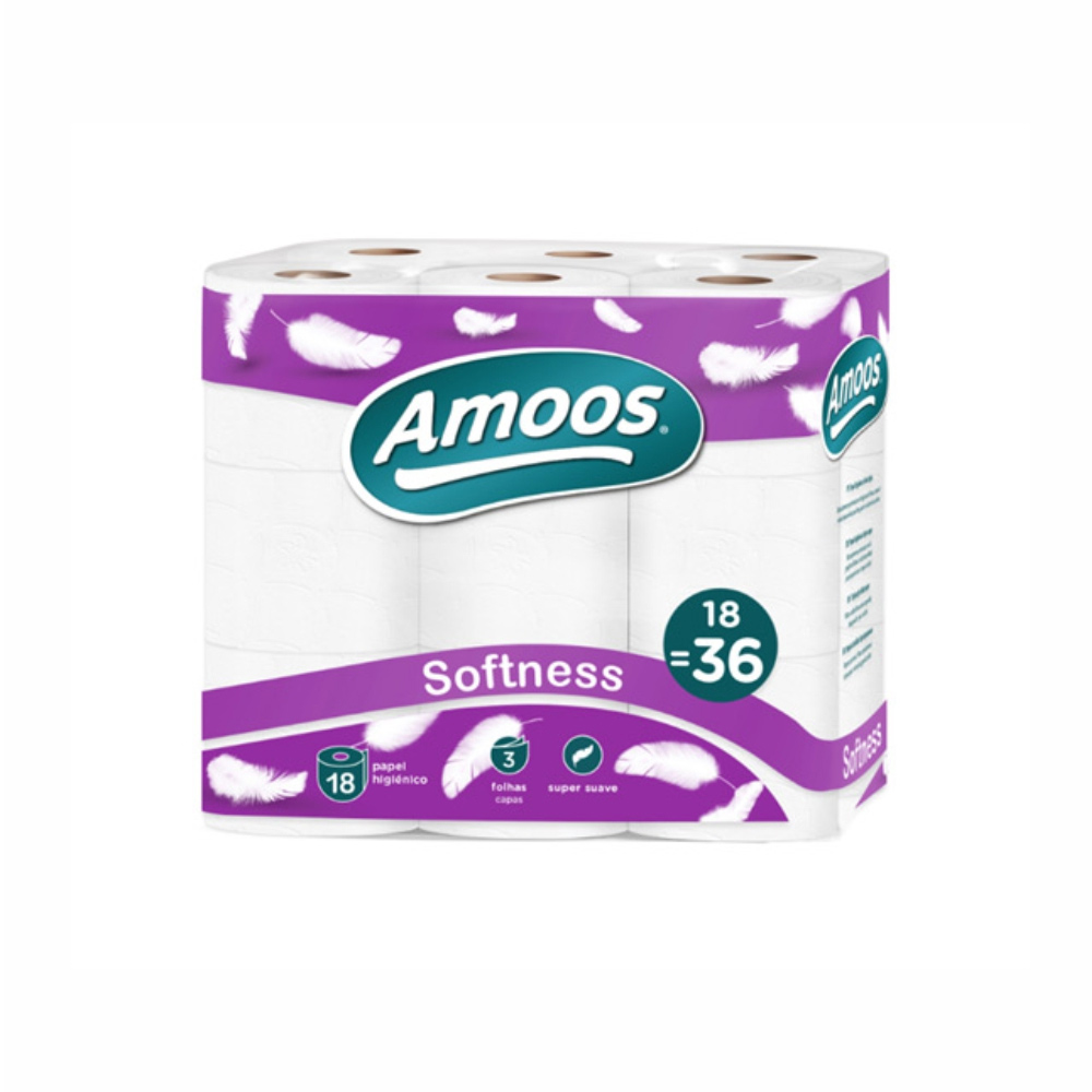 Papel Higiénico Doméstico 30mts 3Fls 50g Softness 18 Rolos