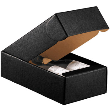 Caixa Cartão 340x185x090mm p/2 Garrafas Preto