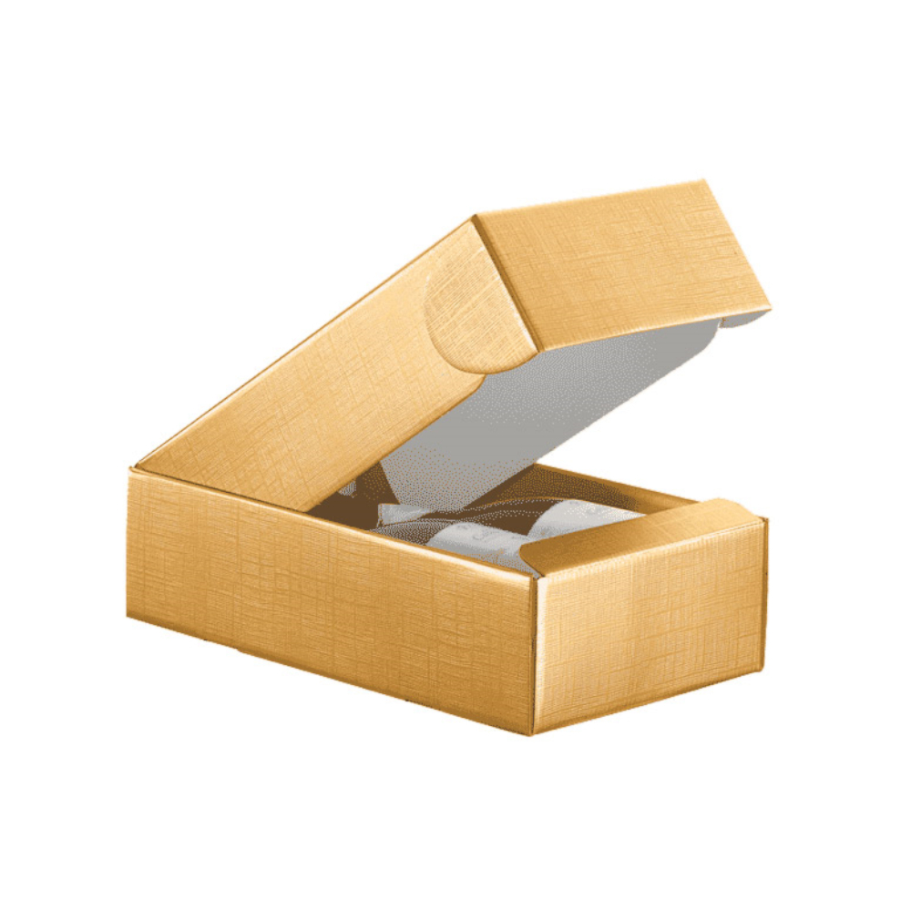 Caixa Cartão 340x185x090mm p/2 Garrafas Dourado