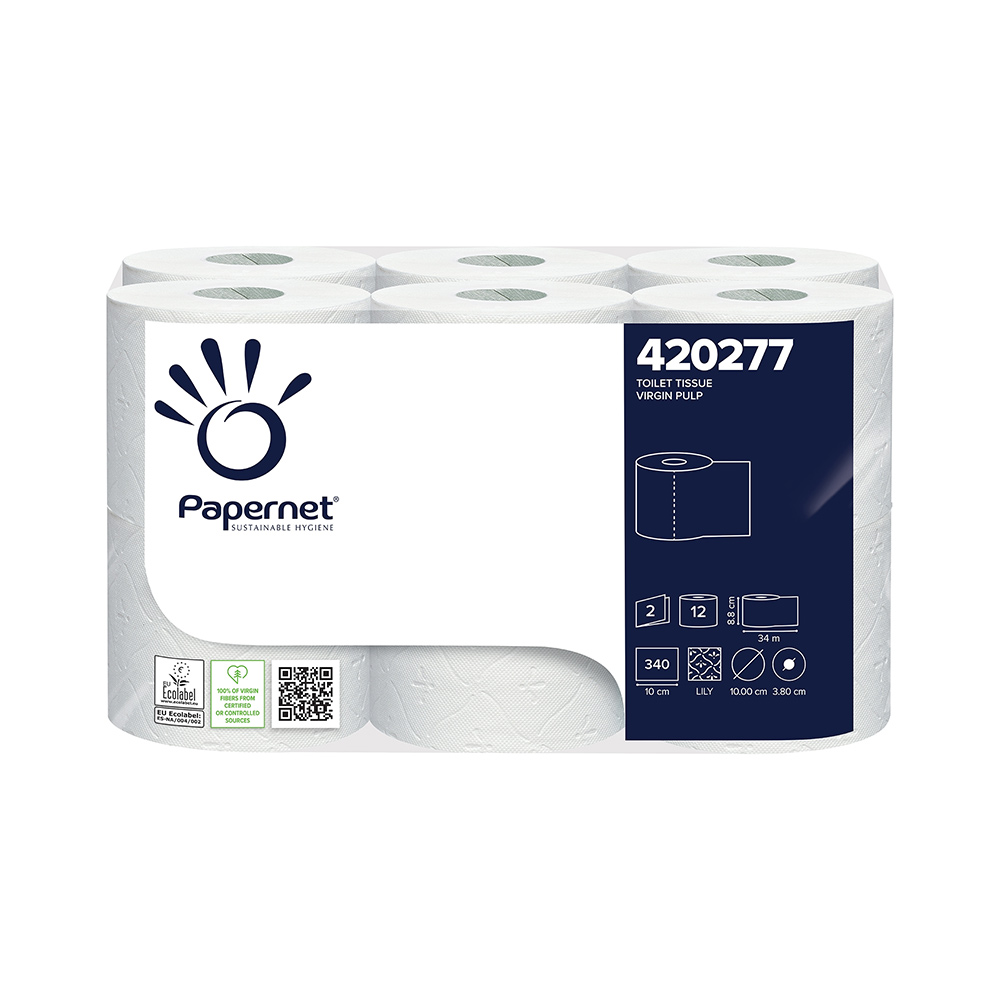 Papel Higiénico Doméstico 34mts 2Fls 15,5g PAPERNET 12 Rolos