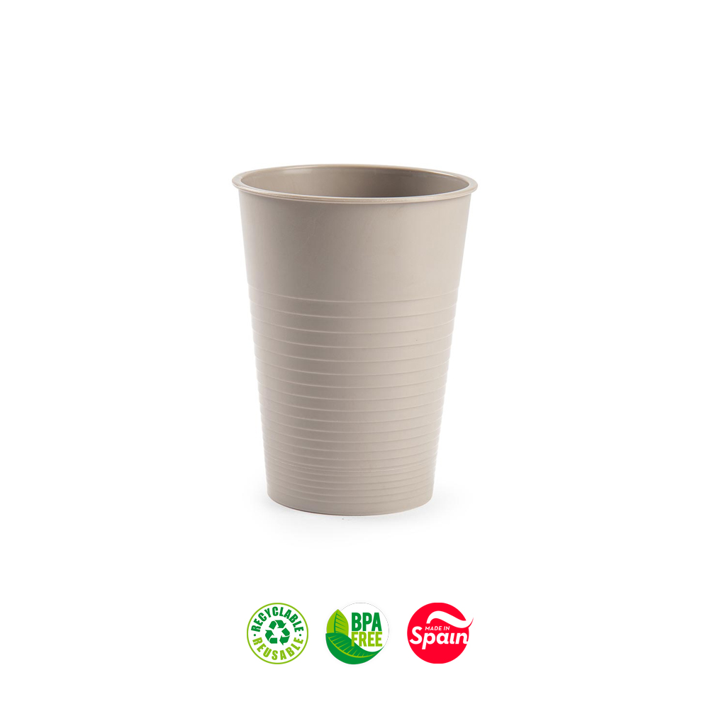 Copos 360ml Plástico 12oz Reutilizável Bege 1un
