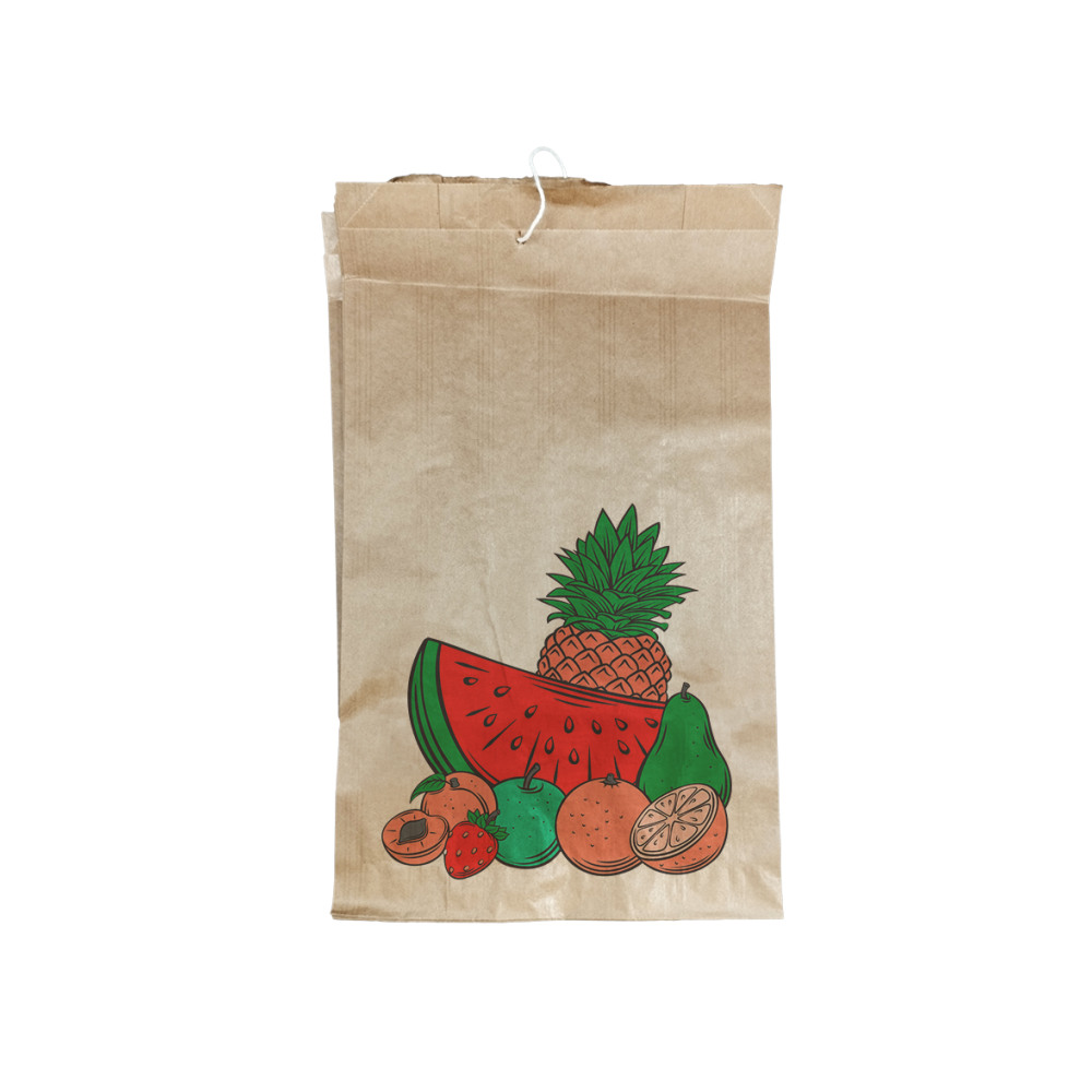 Bolsa Papel para Fruta 14x9x25cm até 1Kg c/Cordel 75un