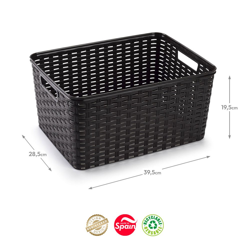 Caixa Arrumação Rattan Nº5 18L Wengue