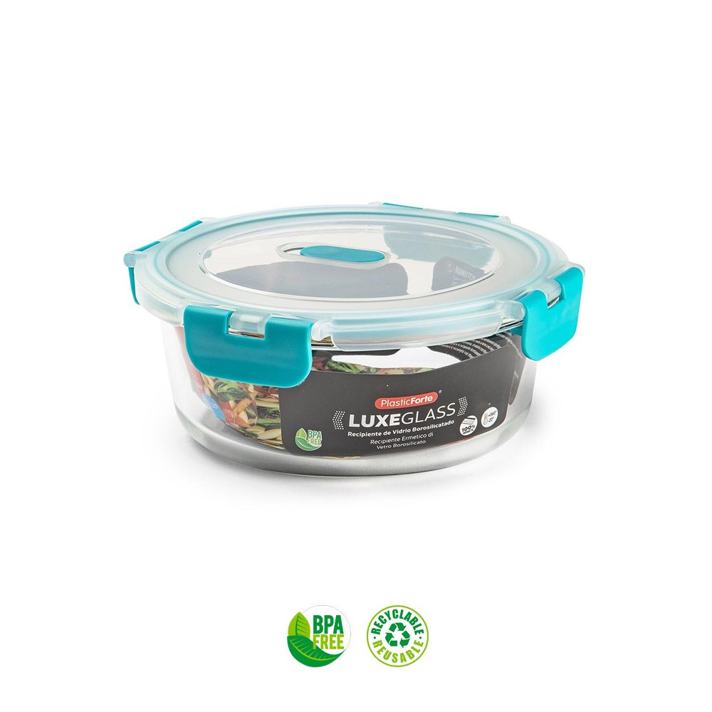 Caixa Hermética Vidro c/ Válvula Luxe 950ml Sortido