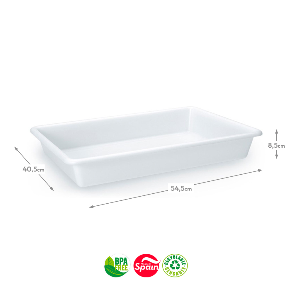 Tabuleiro Hotelaria 40,5x54,5x8,5cm 13L Branco