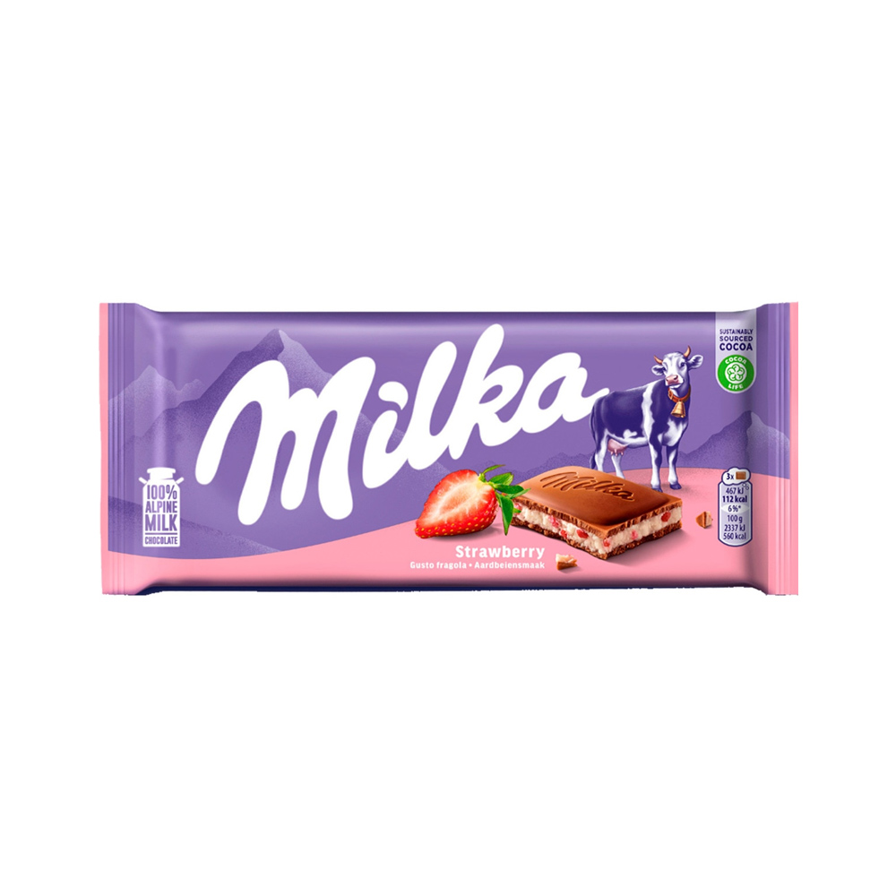 Tablete Chocolate Milka Morango 100g
