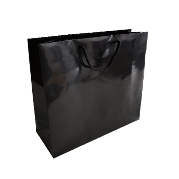 Saco 35x12x36cm Papel Couché 200g c/Asas Cordão Preto 1un