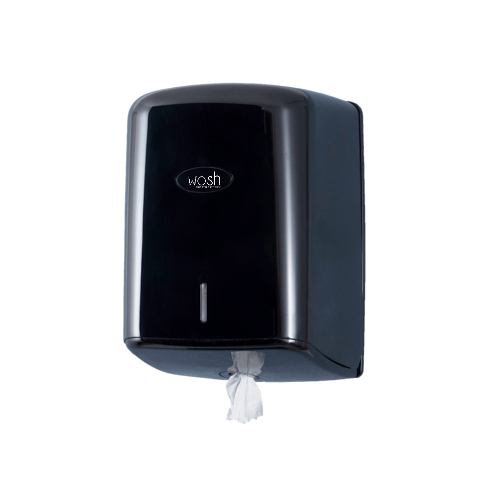 Dispensador Toalhas Rolo Extração Central Wosh Preto