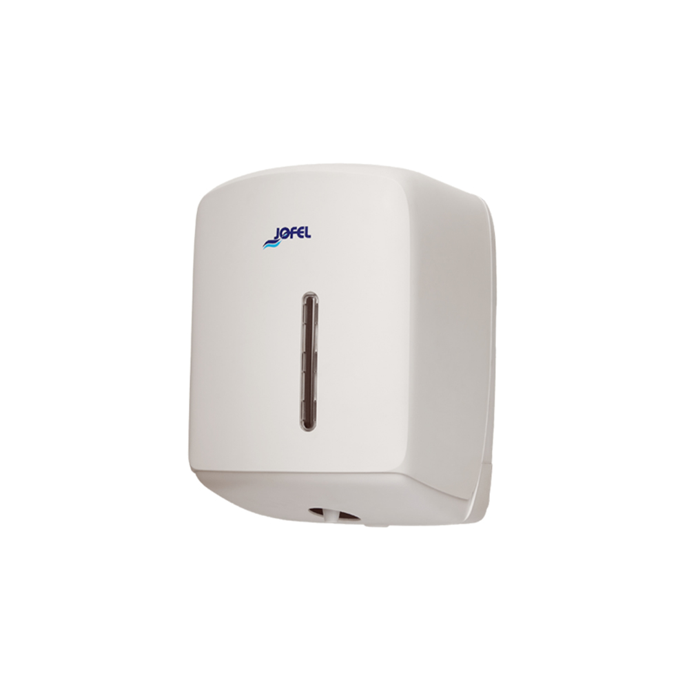 Dispensador Toalhas Rolo Extração Central Branco Mate