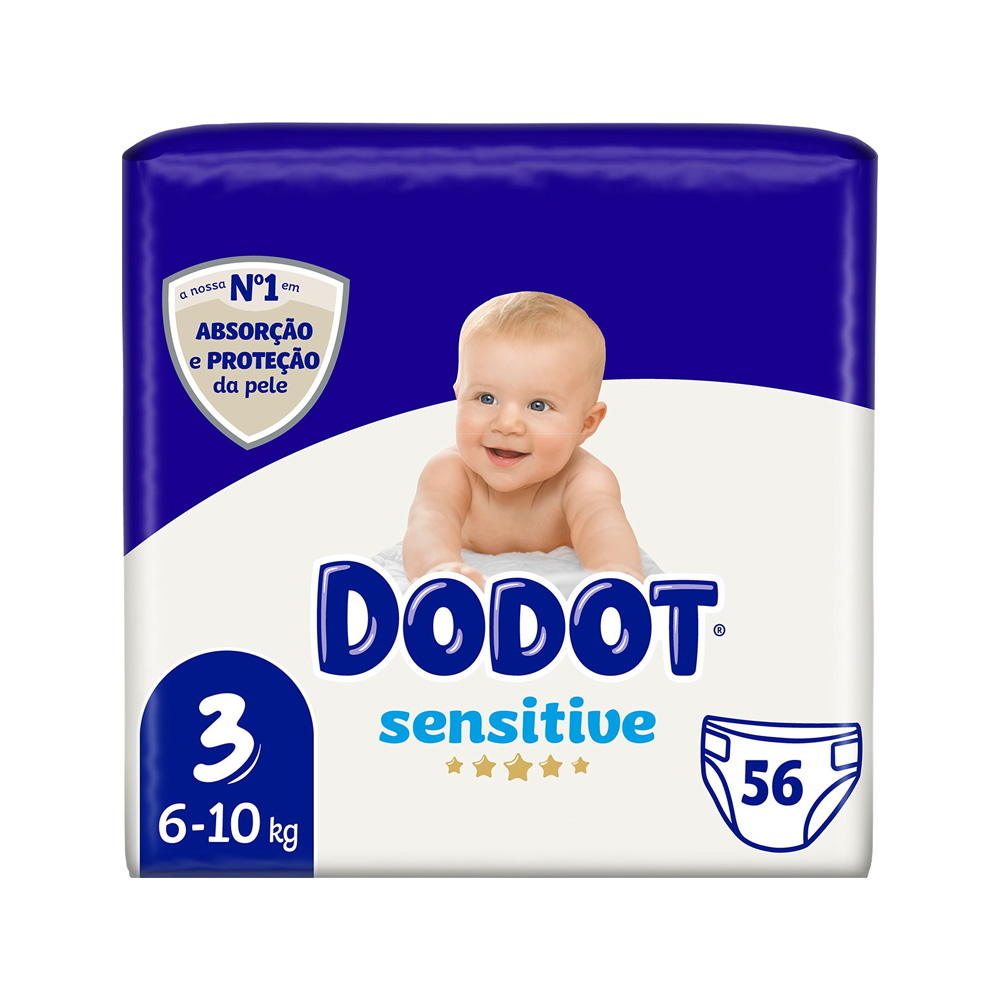 Fraldas Dodot Sensitive T3 (6-10kg) 56un