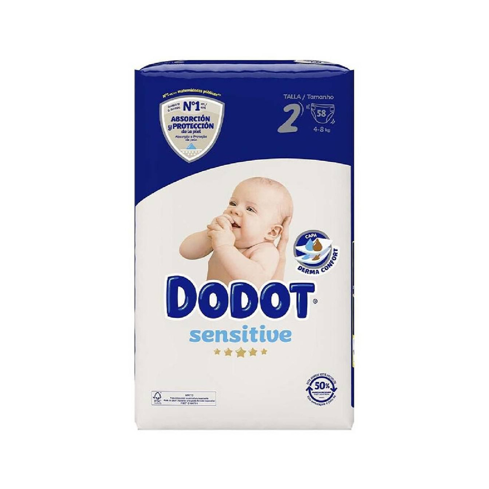 Fraldas Dodot Sensitive T2 (4-8kg) 58un