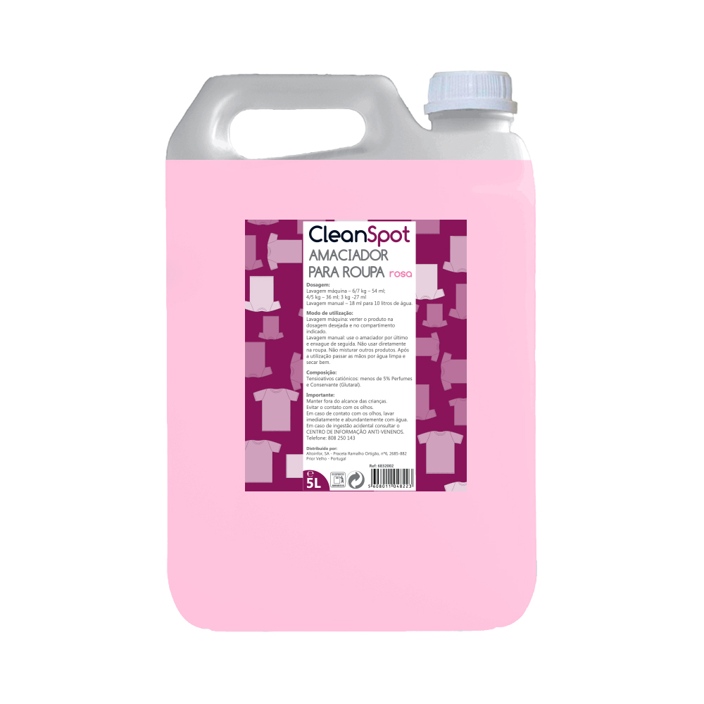 Amaciador Roupa Cleanspot Rosa 185 Doses 5L