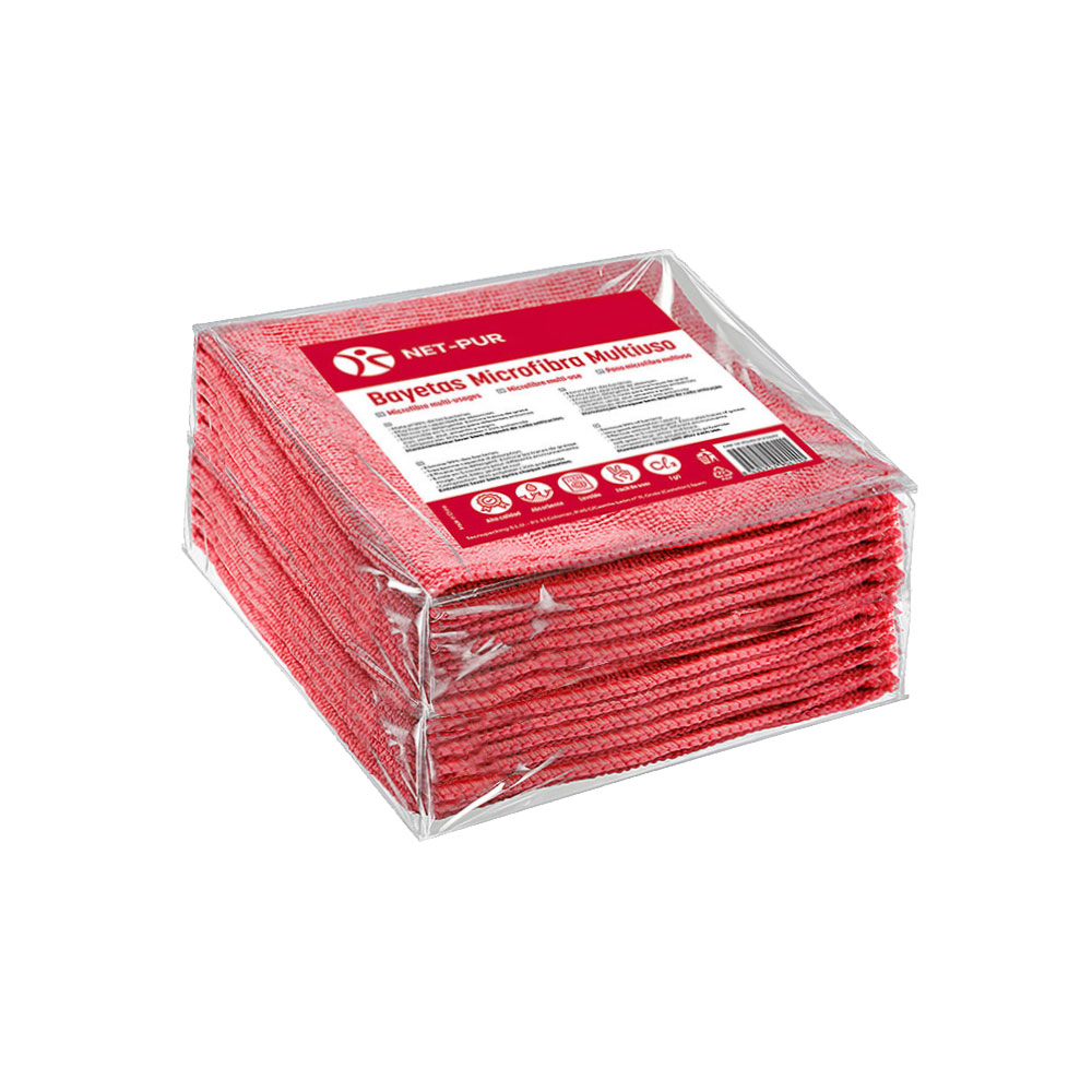 Pano Microfibra 30x40cm 280g Terry Vermelho Pack 10un
