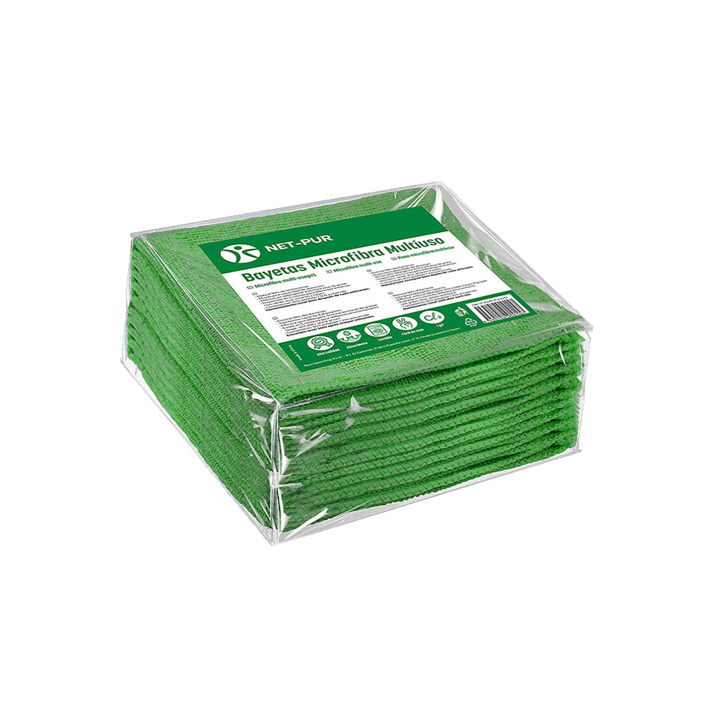 Pano Microfibra 30x40cm 280g Terry Verde Pack 10un