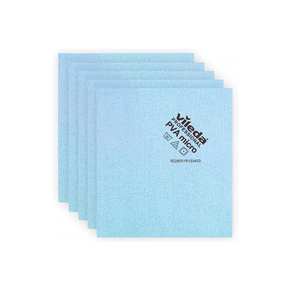 Pano Microfibra PVAmicro 38x35cm Vileda Prof Azul Pack 5un