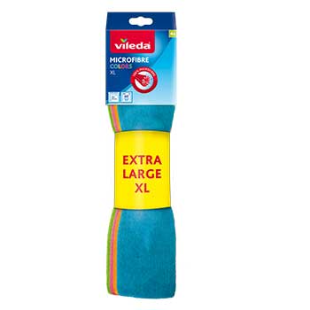 Pano Microfibra 36x38cm Vileda XL Colors Sortido Pack 4un