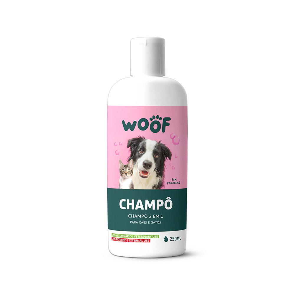 Champô para Cães e Gatos 2 em 1 WOOF 250ml