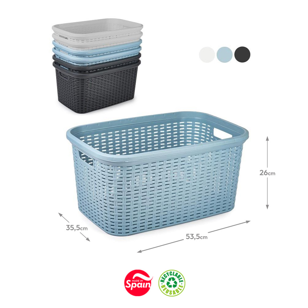 Cesto Roupa Rattan 35L Sortido 1un