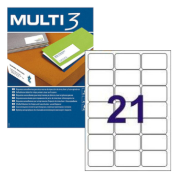 Etiquetas 063,5x038,1mm 100Fls Multi3 2100un