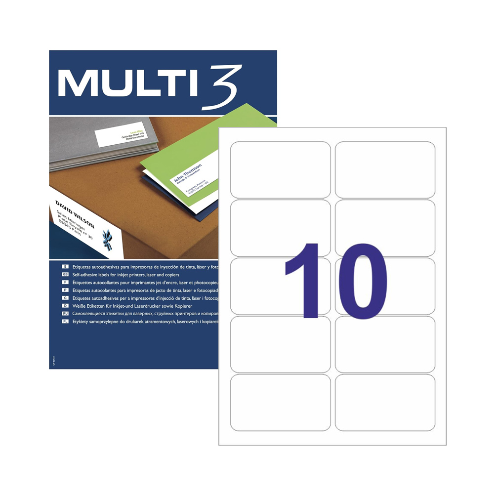 Etiquetas 099,1x057mm 100Fls Multi3 1000un