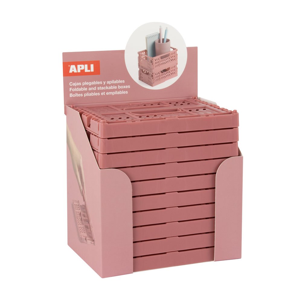 Caixas Desmontáveis Apli Rosa Coral Expositor10un