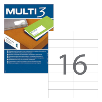 Etiquetas 105x035mm 100Fls A4 01287 Multi3 1600un