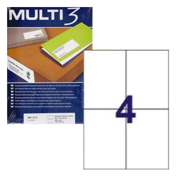 Etiquetas 105x148mm 100Fls A4 Multi3 400un