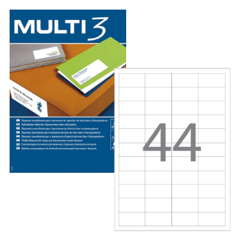 Etiquetas 048,5x025,4mm 100Fls A4 Multi3 4400un