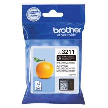 Tinteiro Brother LC3211BK Preto 200 Pág.