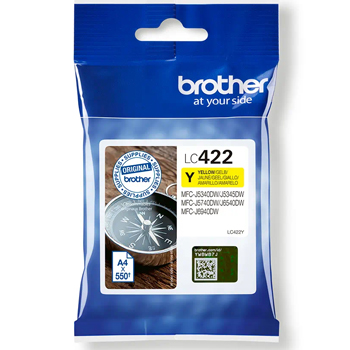 Tinteiro Brother LC422Y Amarelo 550 Pág.