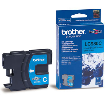 Tinteiro Brother LC980C Azul 4,8ml 260 Pág.