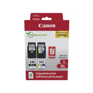 Pack Tinteiros Canon 540L/541XL Preto/Cor + Papel 5224B012
