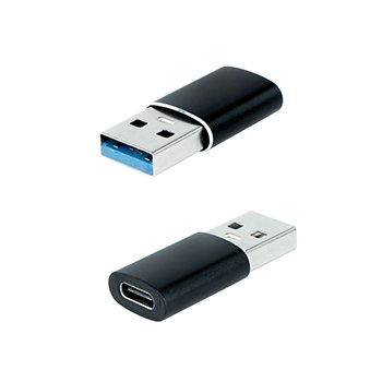 Adaptador USB-A Macho / USB-C Fêmea Preto