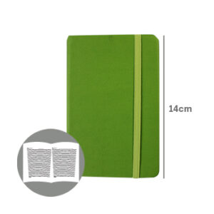 Bloco Notas Pautado 14x9cm Semi Pele Verde 116Fls