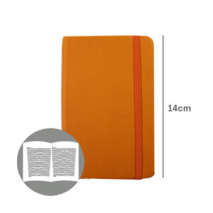 Bloco Notas Pautado 14x9cm Semi Pele Amarelo 116Fls