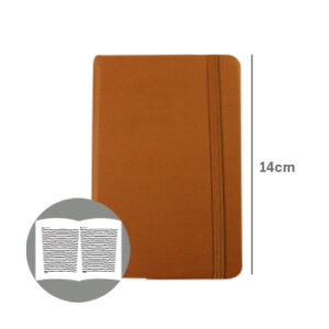 Bloco Notas Pautado 14x9cm Semi Pele Camel 116Fls