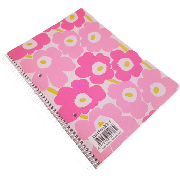 Caderno Espiral A5 Quadriculado Marimekko 80Fls Rosa 1un