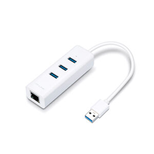 Adaptador USB-A 3.0 para Ethernet Gigabit + 3 Portas USB-A