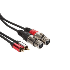 Cabo Áudio 2x XLR Fêmea para 2x RCA Macho 1,2m