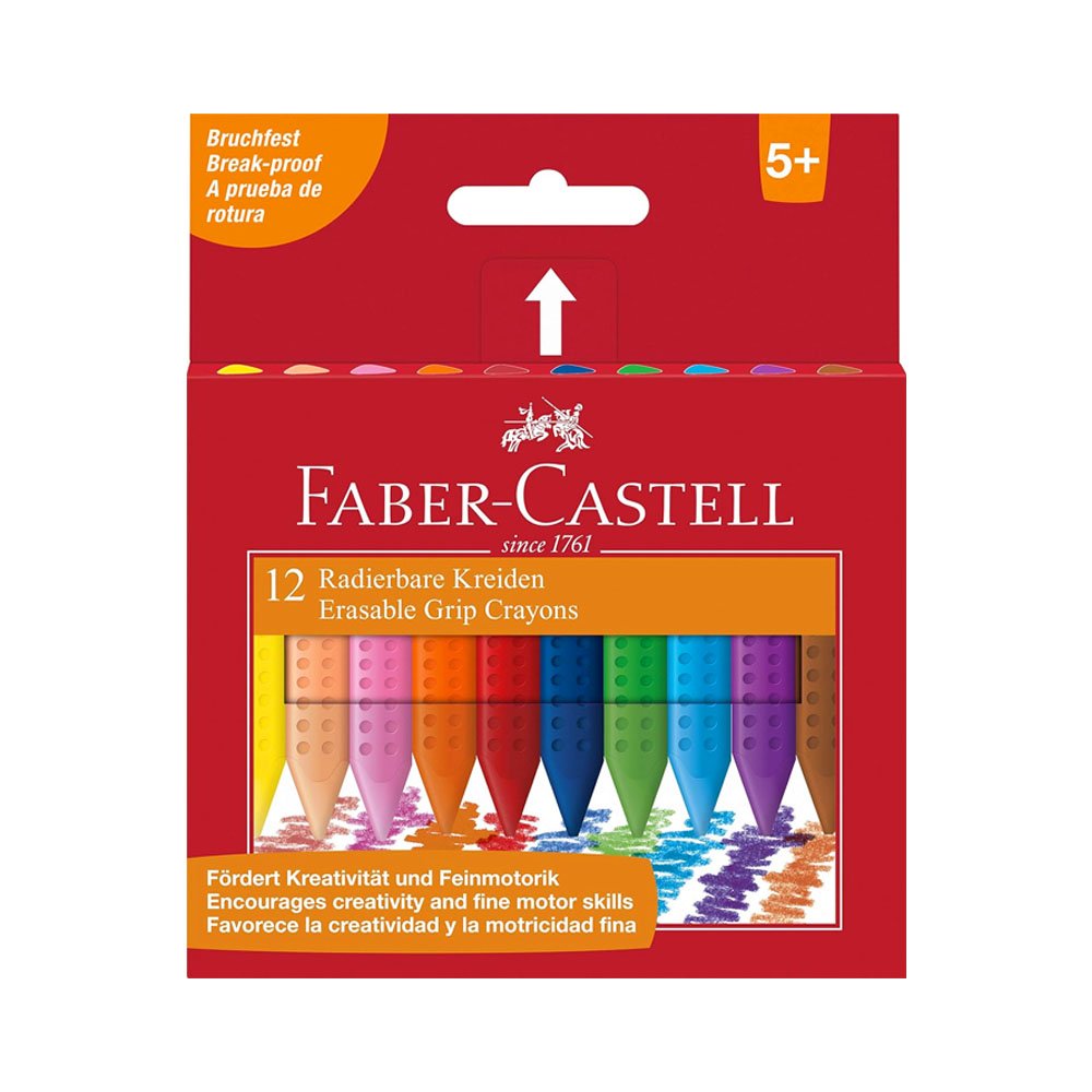 Lápis de Cera 12 Cores Faber-Castell Grip