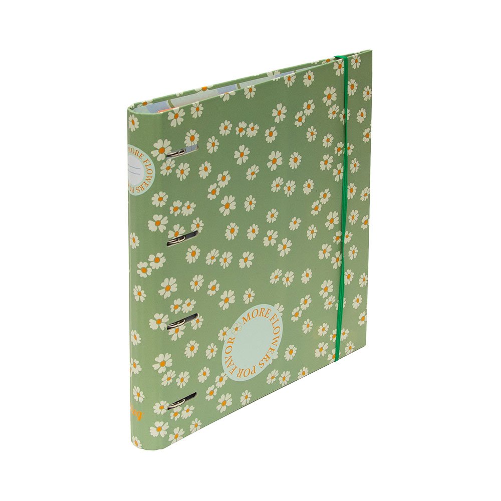 Dossier A4 FLOWERS Verde c/Recarga Pautado + Separadores 1un
