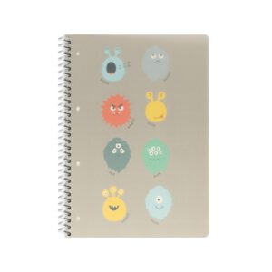 Caderno Espiral A4 Quadriculado PP PLAY ME Monster 80Fls 1un