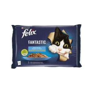 Alimento Húmido para Gato Felix Fantastic Peixe 4x85gr